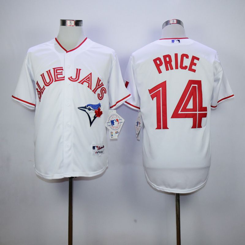 Men Toronto Blue Jays #14 Price White Red MLB Jerseys